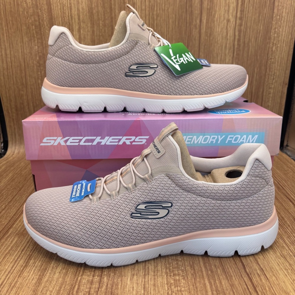 Skechers Summits Summer Blush Women Size 10 Taupe Peach Vegan Memory Foam NEW